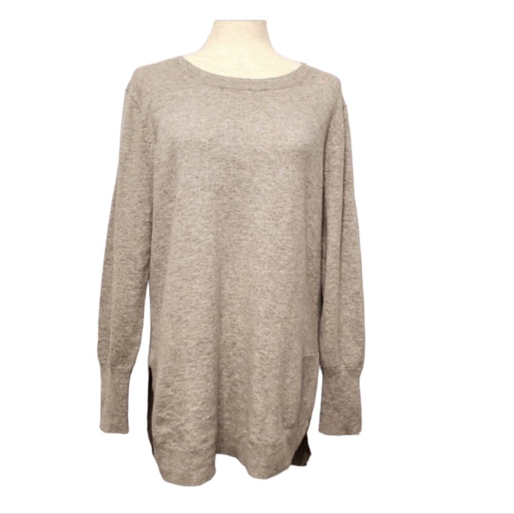 J.Crew woolblend tunic style sweater grey sz Medium lightweight pullover